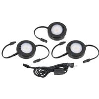 American Lighting 4.3 Watt 120 Volt Black 2700K Dimmable Three Puck Light Kit